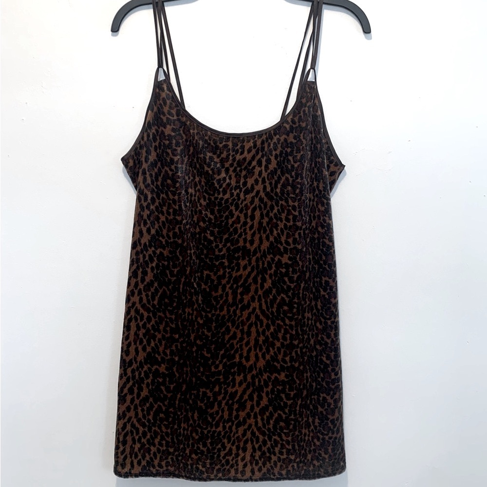 Vintage California Dynasty Velvet Leopard Chemise Lingerie - Picture 2 of 8